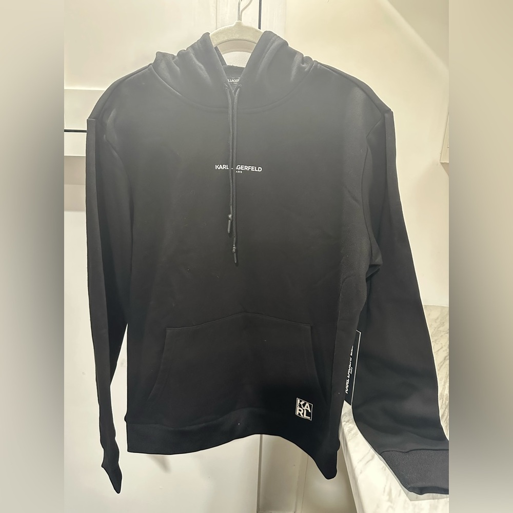Karl Lagerfeld Men's Black Hoodie Sweater